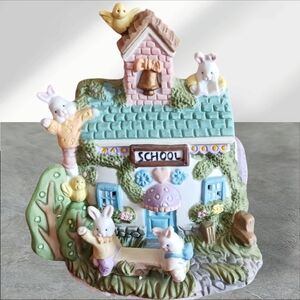 Cottontale Cottages Easter Bunny School Figurine "5.5'